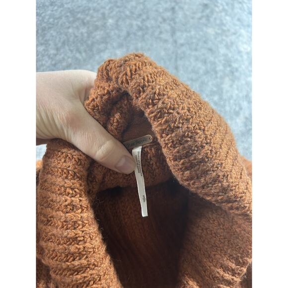 Free People Sweater Womens Small Ottoman Rust Orange Tunic Knit - Picture 7 of 9